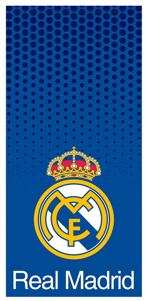 Blåt Real Madrid håndklæde - 100% Blødt bomuld badehåndklæde - 70x140 cm